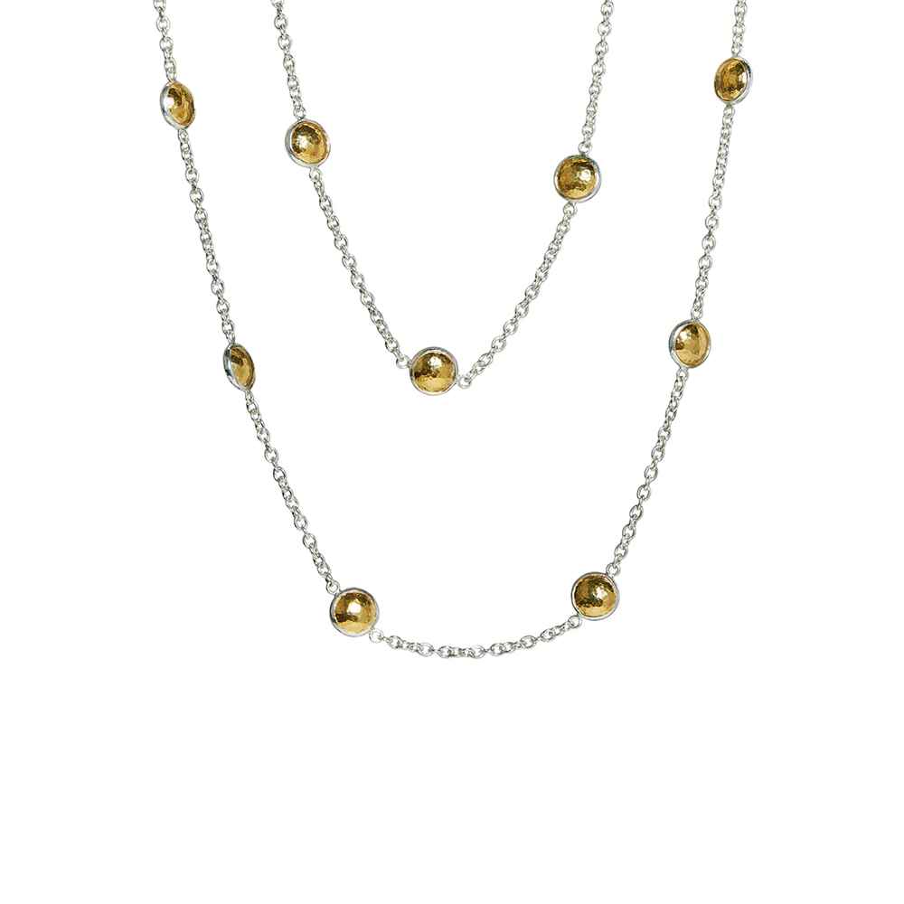 Gurhan Amulet Sterling Silver and Yellow Gold Station Necklace