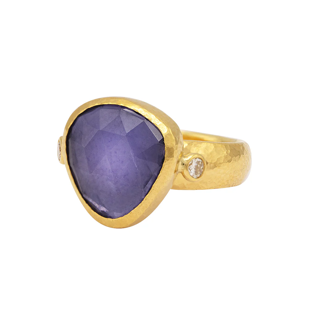 Gurhan Elements Yellow Gold Iolite Diamond Ring - Image 2