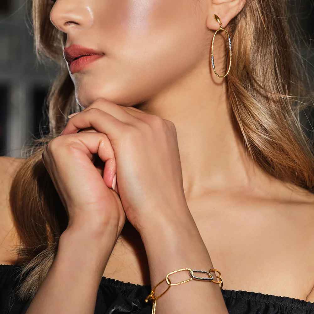 Gurhan Geo White and Yellow Gold Diamond Drop Earrings - Image 2