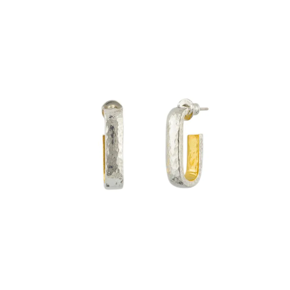 Gurhan Hoopla Sterling Silver and Yellow Gold Hoop Earrings