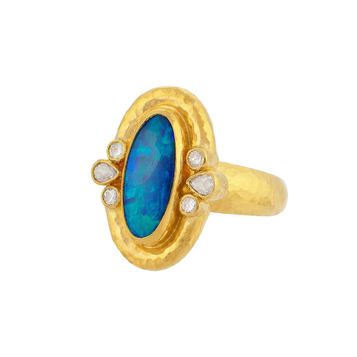 Gurhan Muse Oval Opal Ring in 24K Gold with Diamonds - Image 3