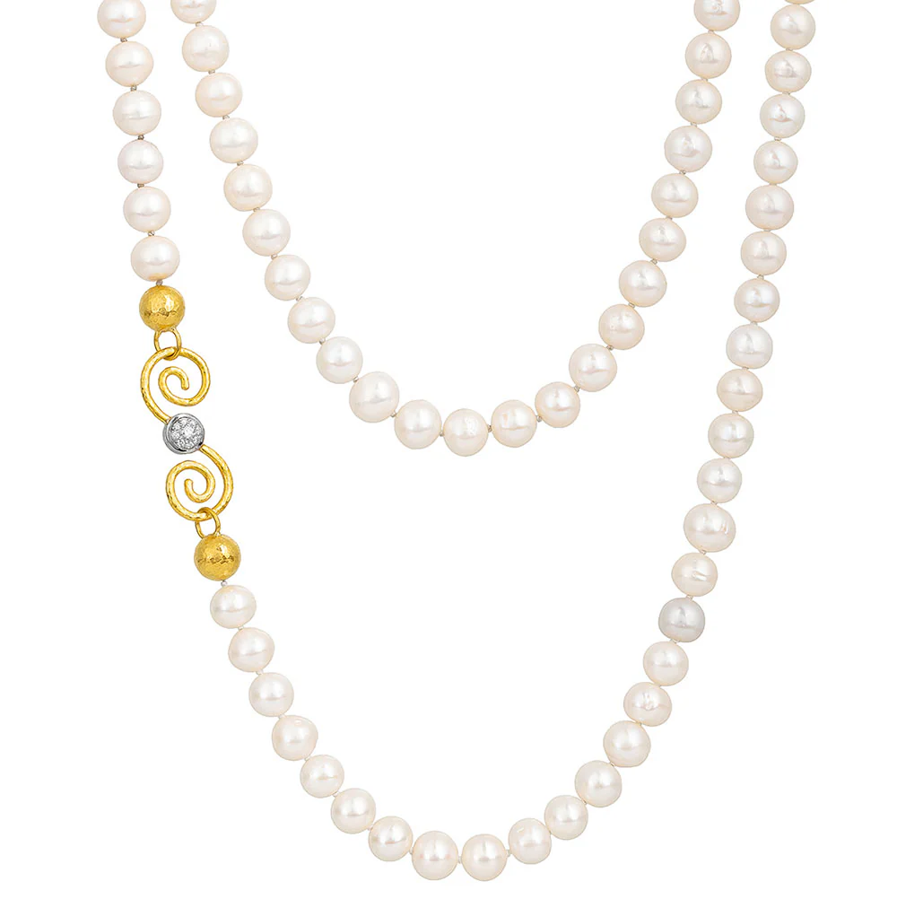 Gurhan Oyster Pearl Strand Diamond Necklace
