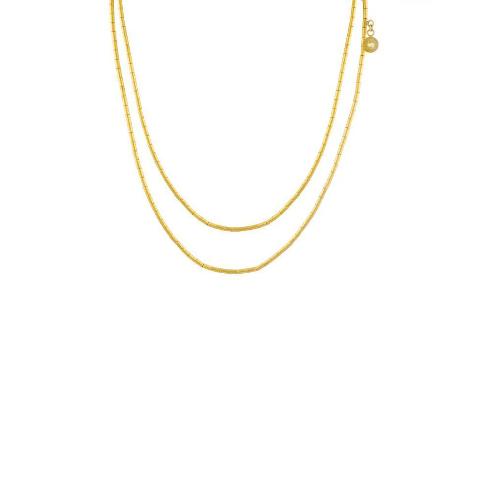 Gurhan Rain Gold Single Strand Long Necklace