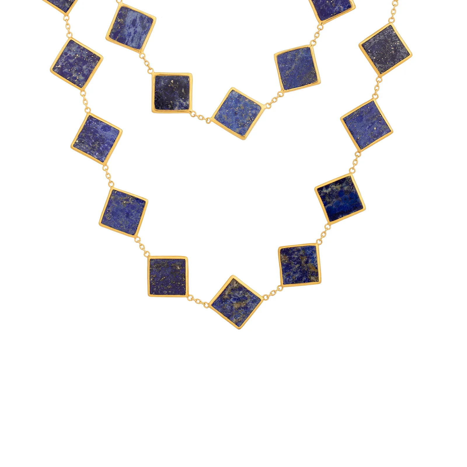 Gurhan Rune Gold Lapis Station Long Necklace