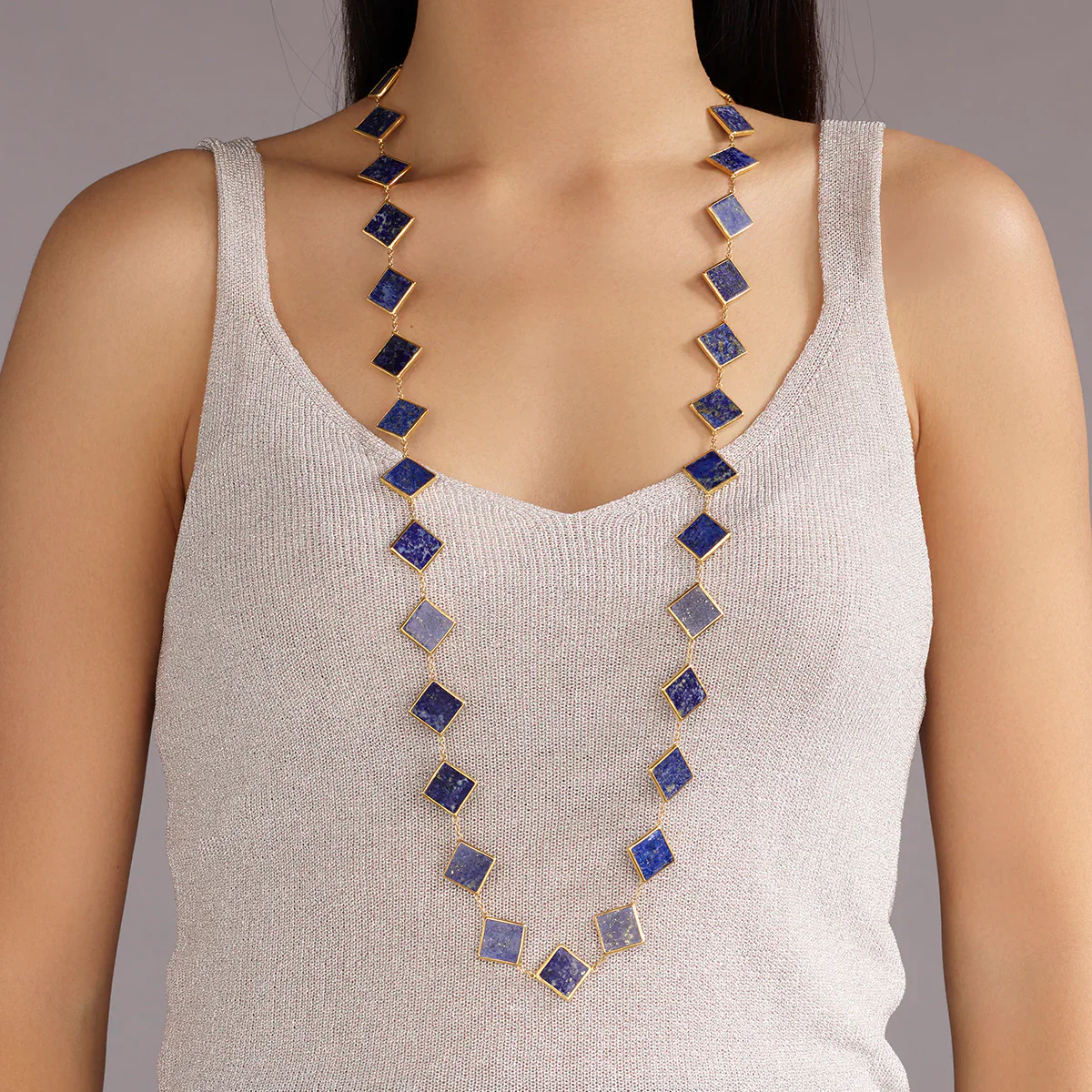 Gurhan Rune Gold Lapis Station Long Necklace - Image 3
