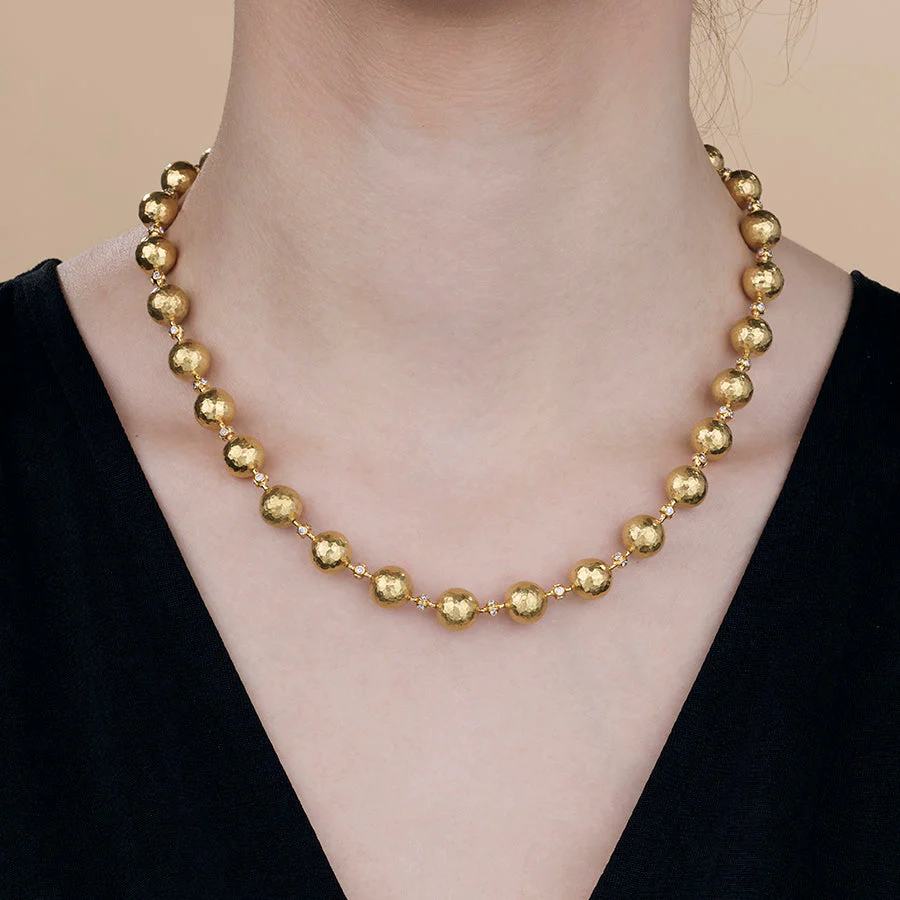 Gurhan Spell Gold Bead Necklace with Diamonds - Image 2