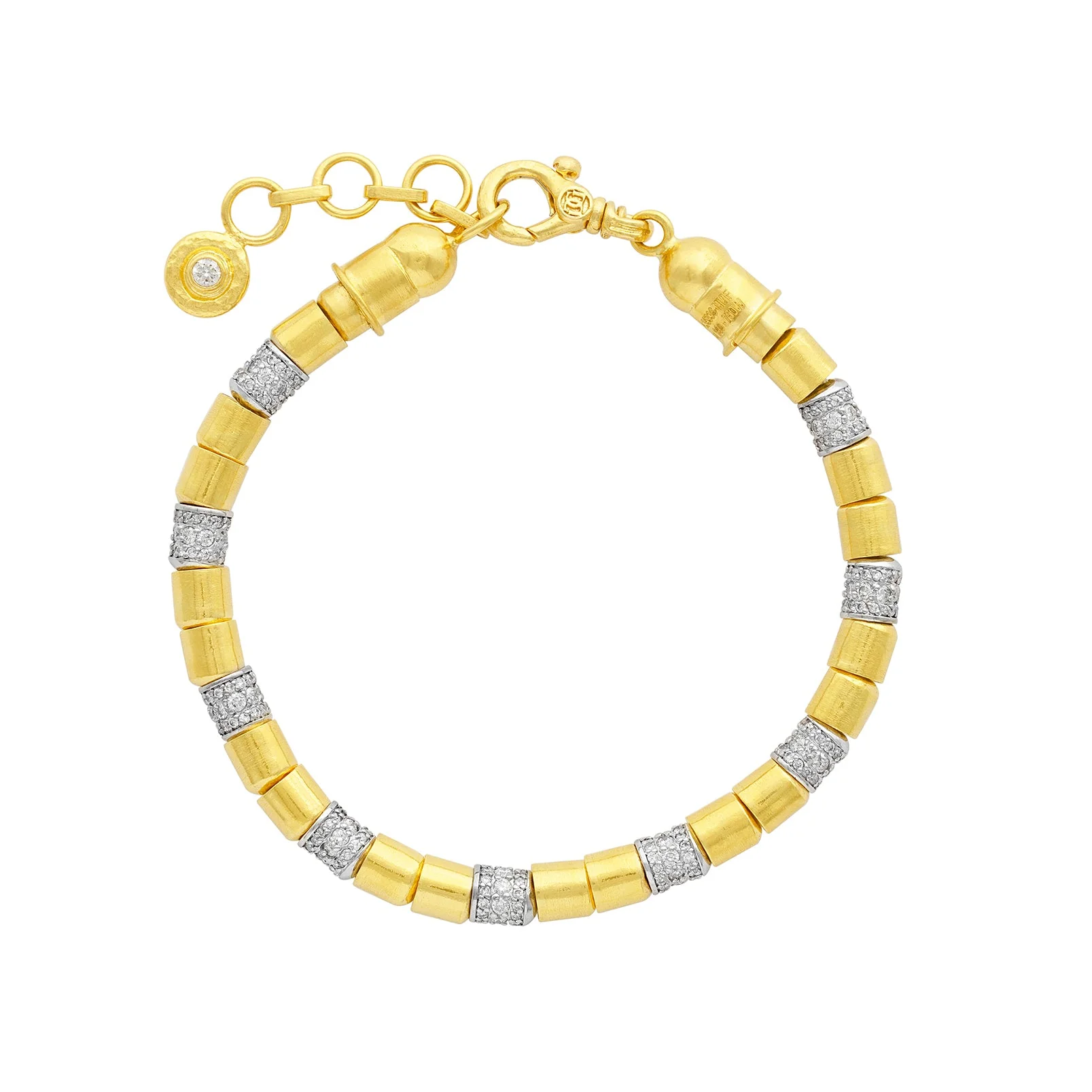 Gurhan Vertigo Pave Diamond Gold Beaded Bracelet