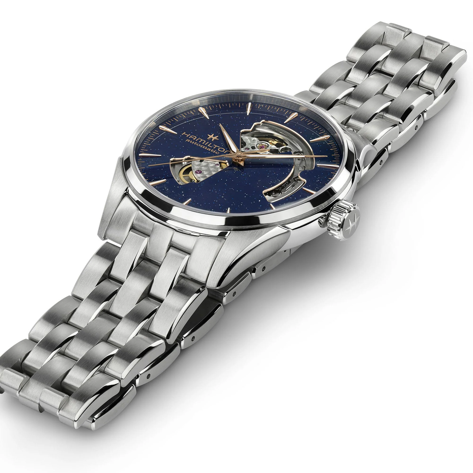 Hamilton Jazzmaster Open Heart Auto 42mm Blue Dial Steel Bracelet Watch - Image 5