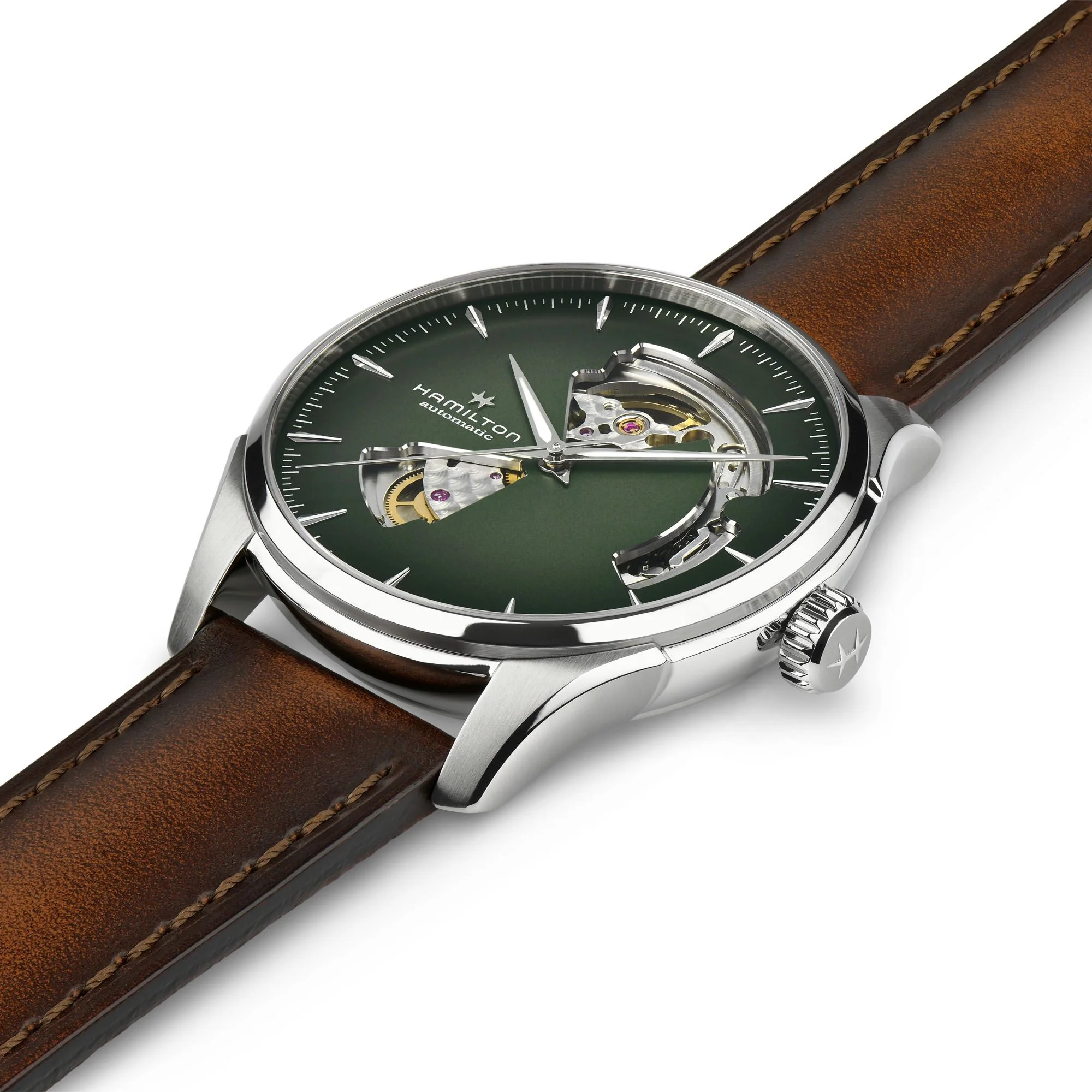 Hamilton Jazzmaster Open Heart Green Watch - Image 3