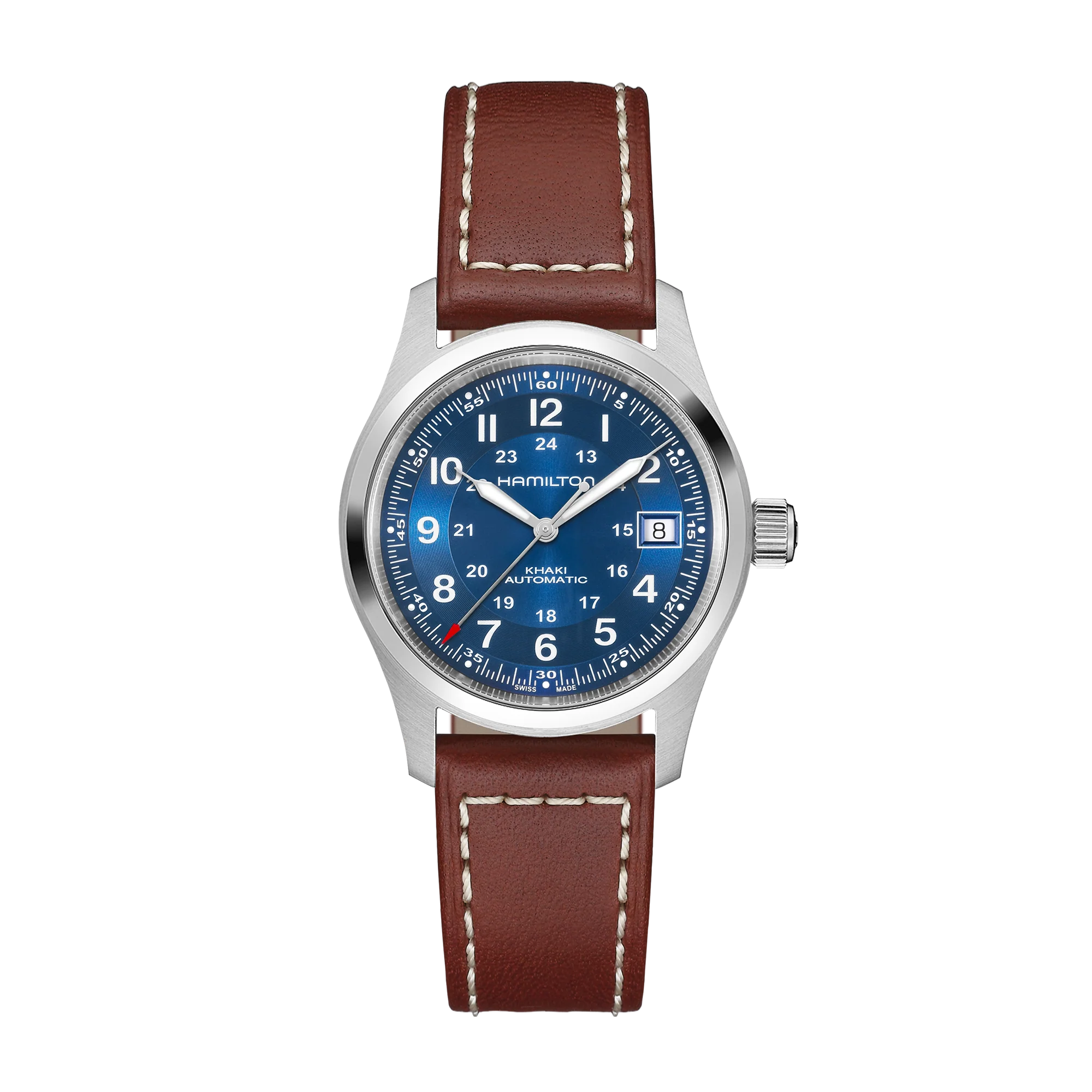 Hamilton Khaki Field Auto 38mm Blue Dial Leather Strap