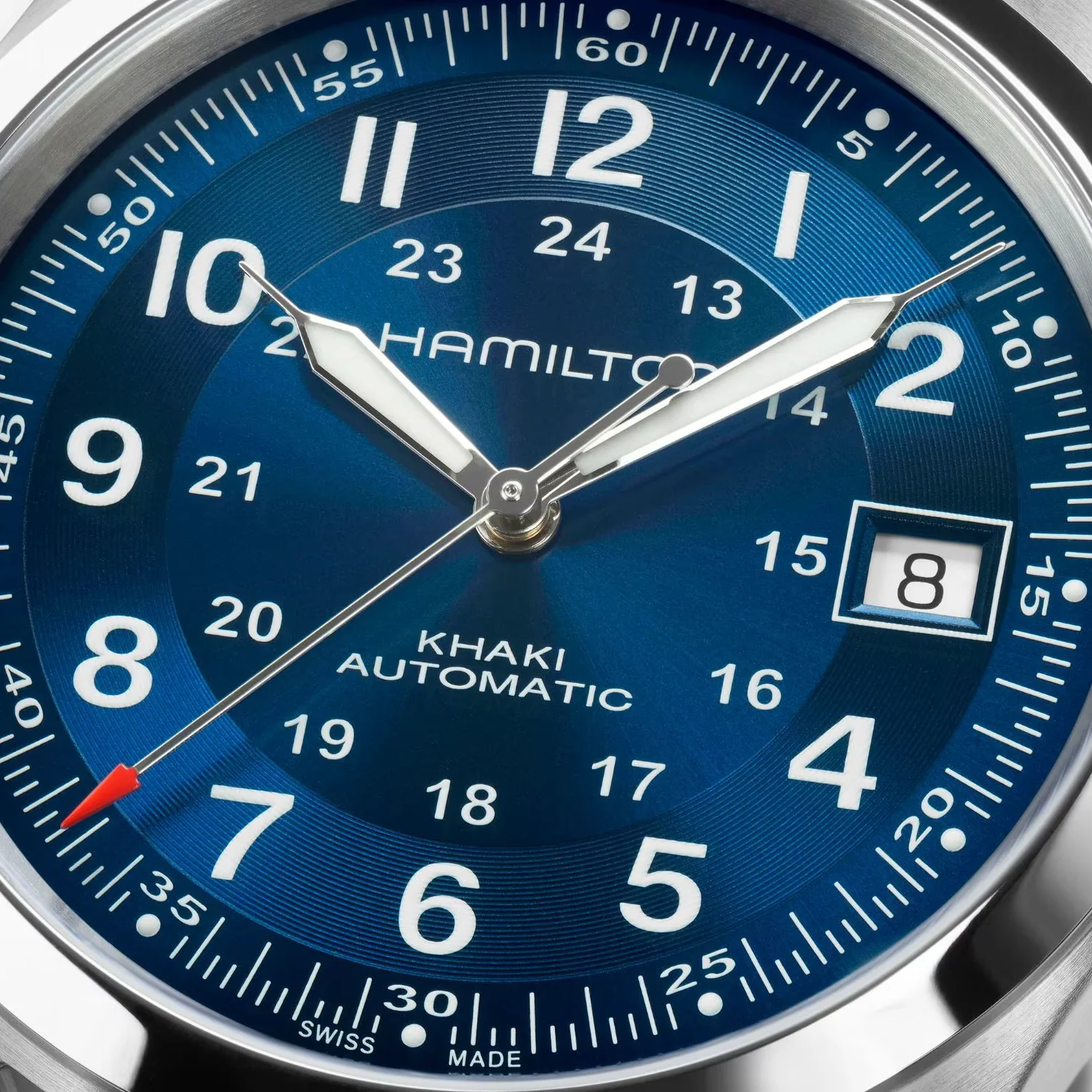 Hamilton Khaki Field Auto 38mm Blue Dial Leather Strap - Image 3
