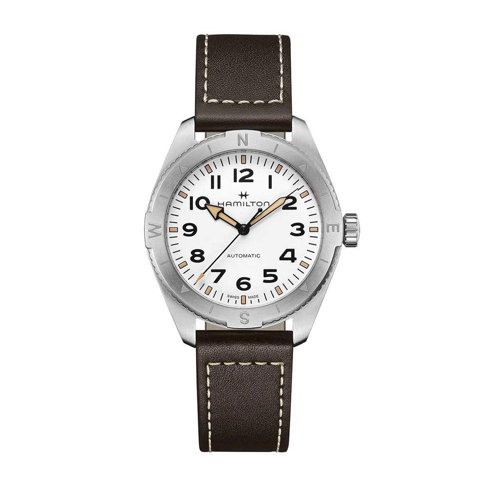 Hamilton Khaki Field Expedition Auto 41mm White Dial Leather Strap