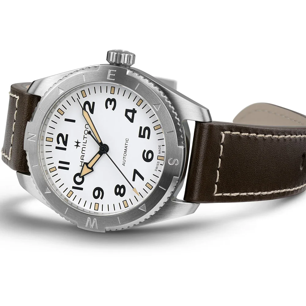 Hamilton Khaki Field Expedition Auto 41mm White Dial Leather Strap - Image 2