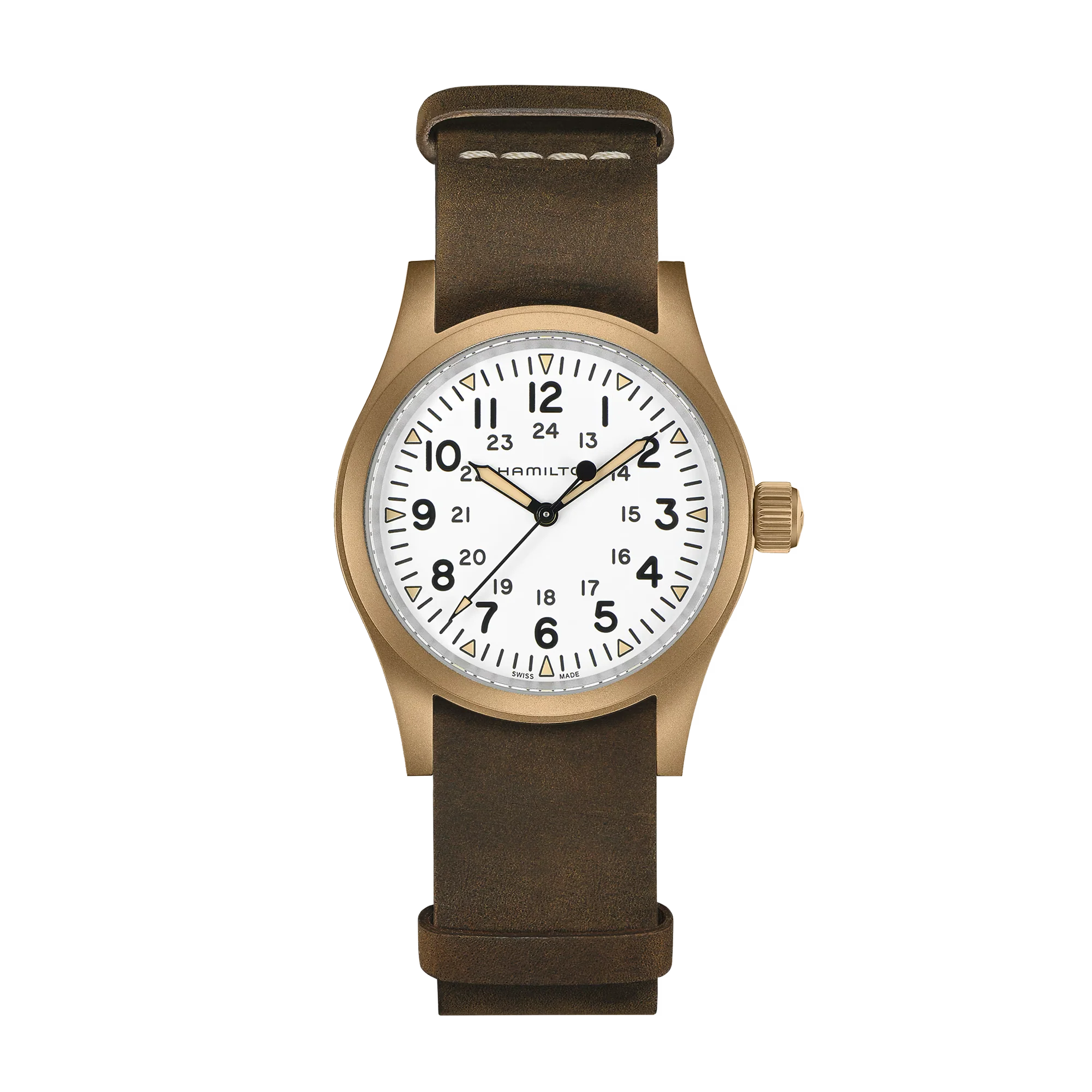 Hamilton Khaki Field Mechanical Bronze 38mm White Dial