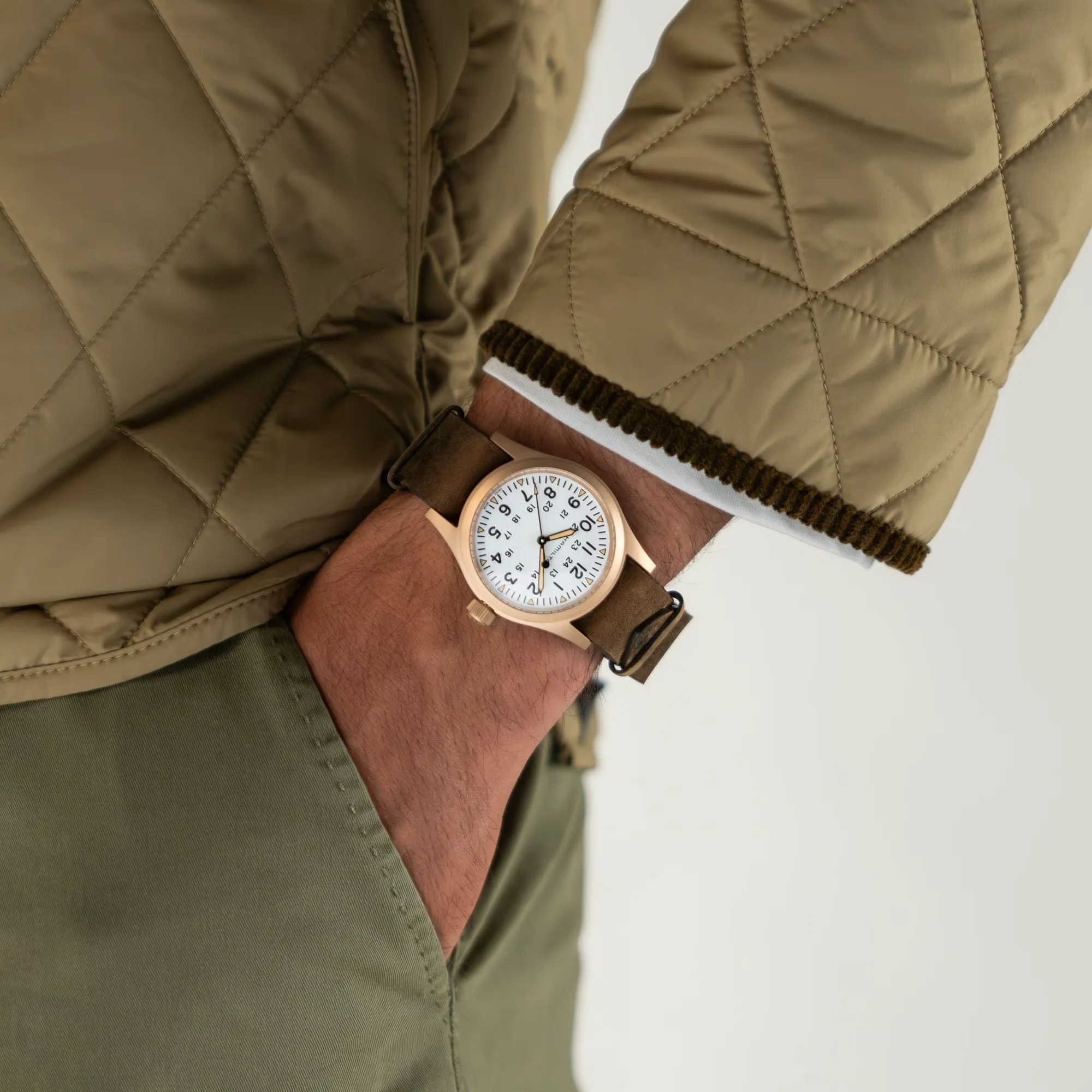 Hamilton Khaki Field Mechanical Bronze 38mm White Dial - Image 2