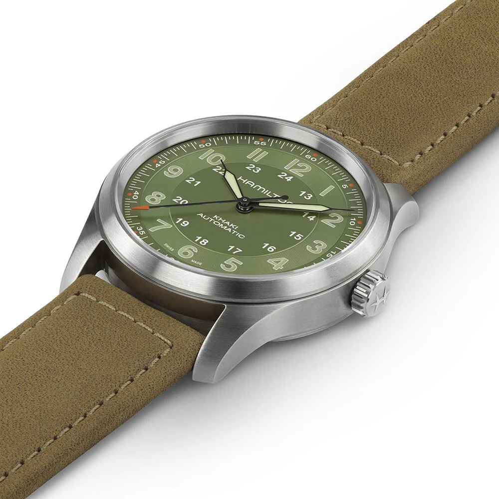 Hamilton Khaki Field Titanium Auto Green Dial Watch - Image 2