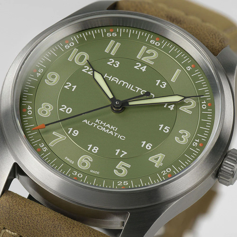 Hamilton Khaki Field Titanium Auto Green Dial Watch - Image 4