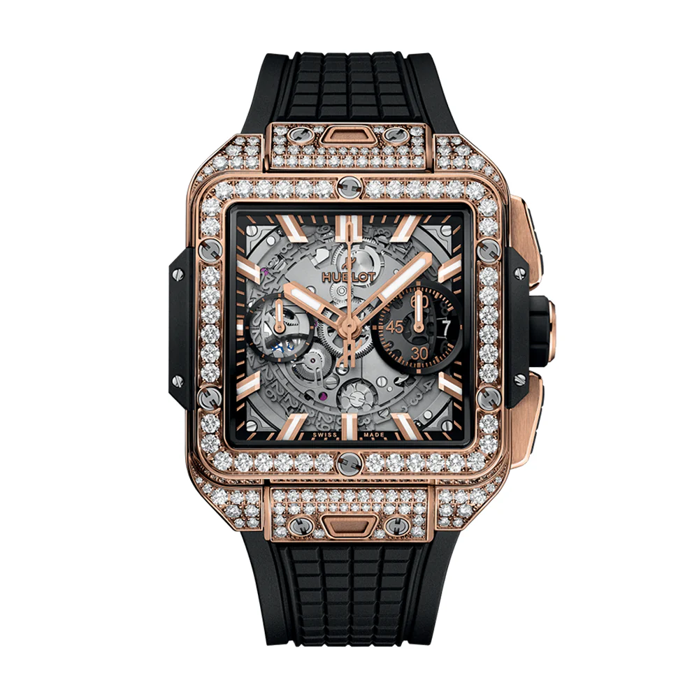 Hublot Square Bang Unico King Gold Pave Watch