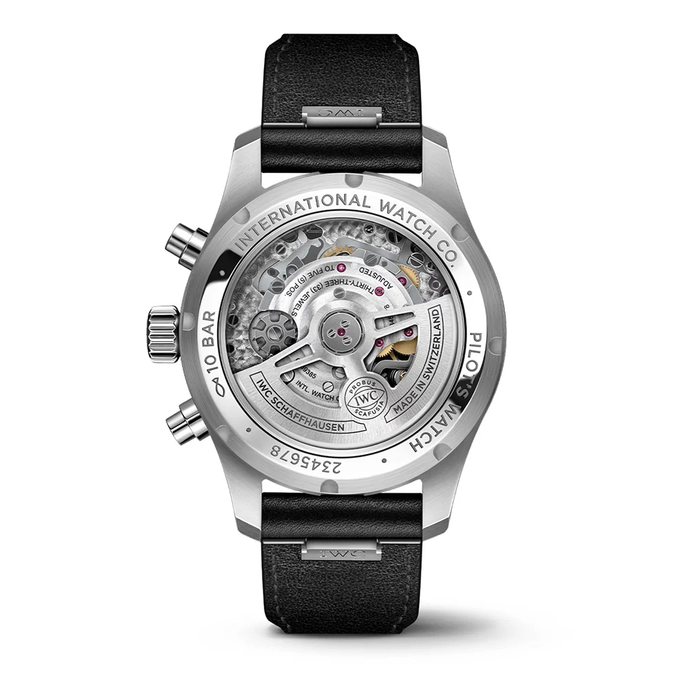 IWC Pilot's Watch Chronograph 41 Black Dial Leather Strap - Image 2