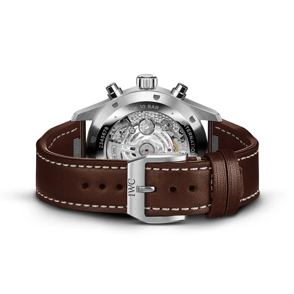 IWC Pilot's Watch Chronograph 43 Green Dial Leather Strap - Image 4