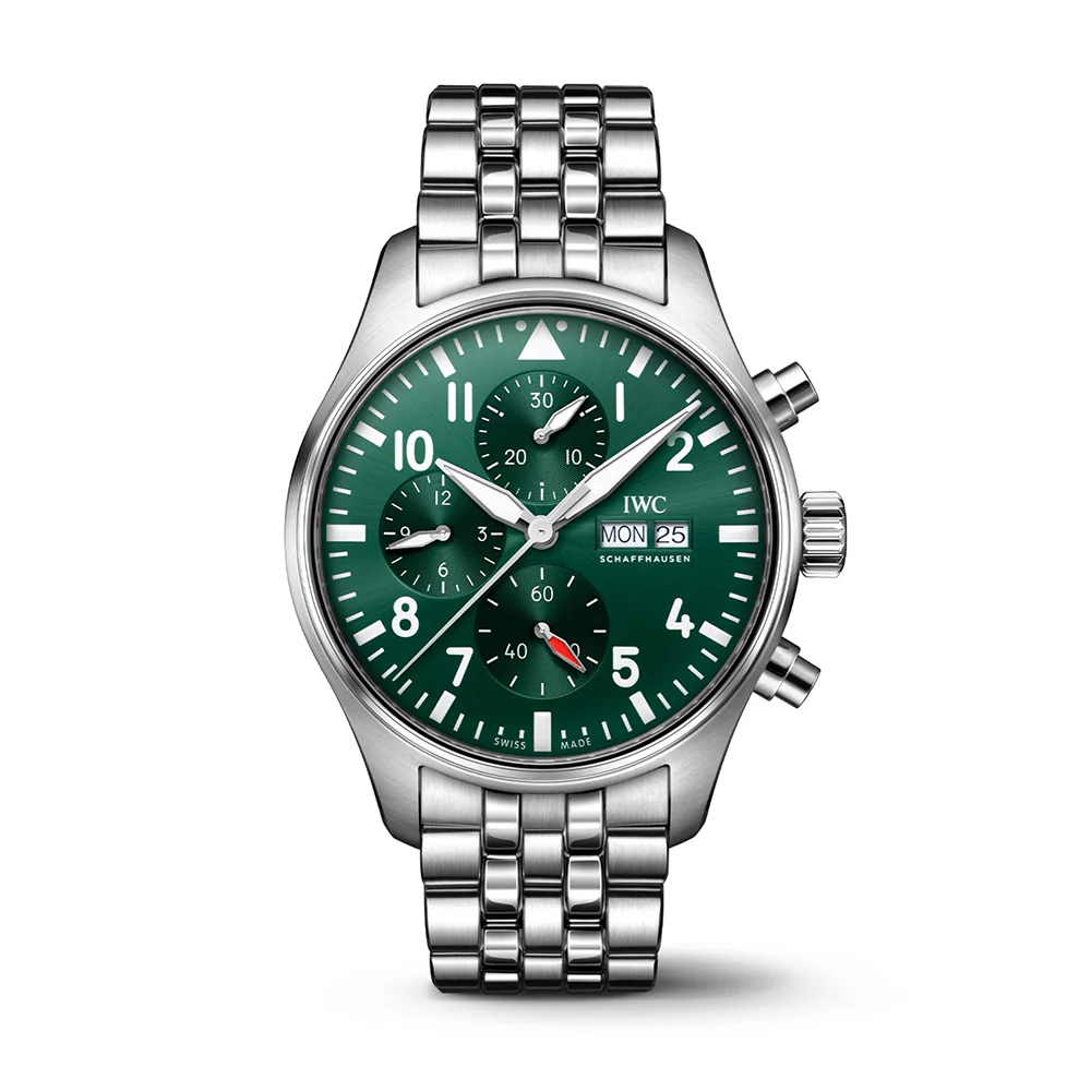 IWC Pilot's Watch Chronograph Green Stainless Steel