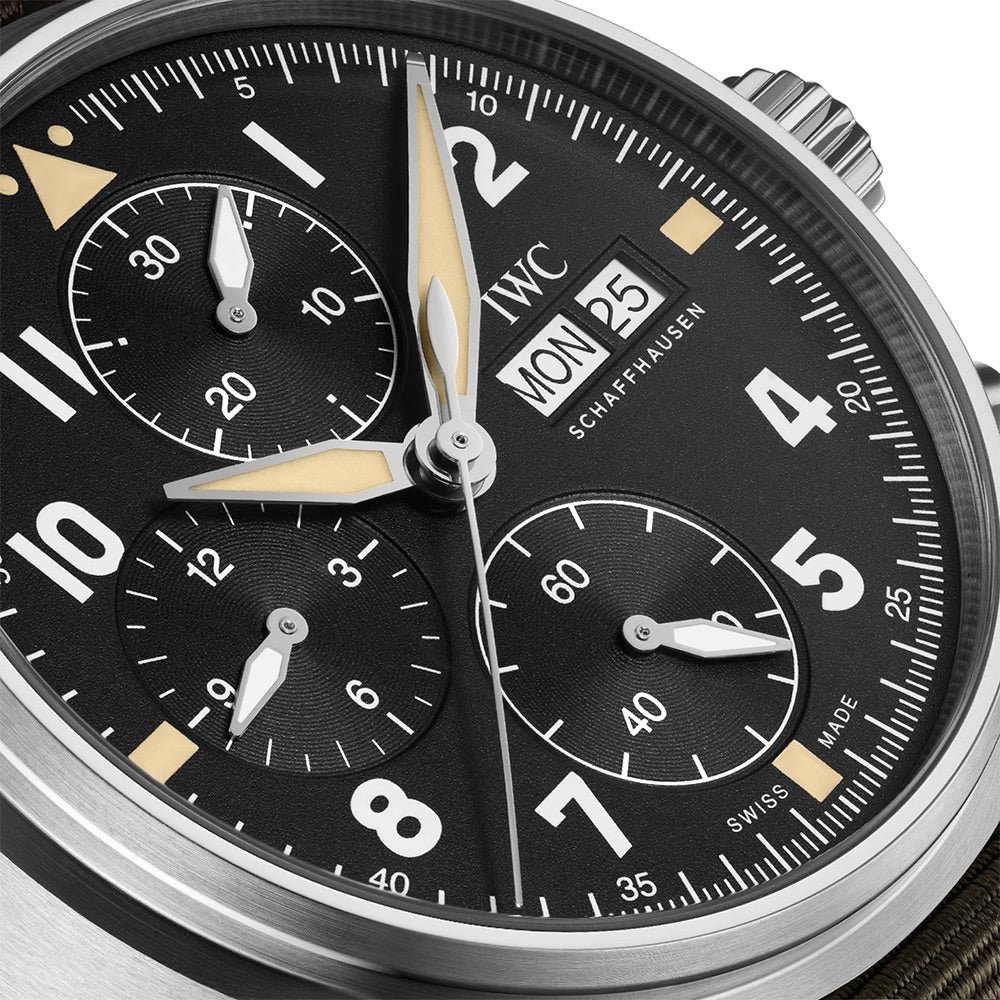IWC Pilot's Watch Chronograph Spitfire 41 Black Dial Fabric Strap - Image 7