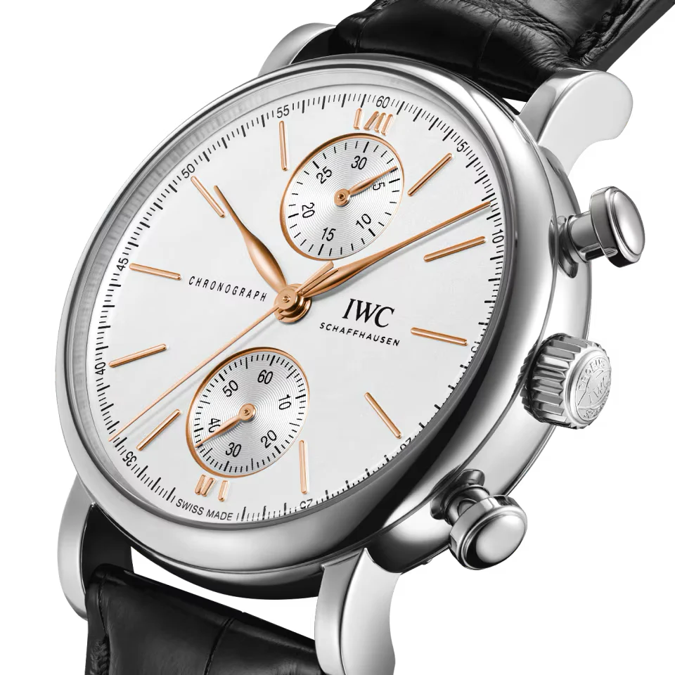 IWC Portofino Chronograph 39 Silver Dial Leather Strap - Image 3