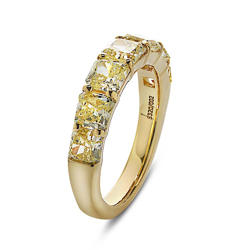JB Star 7-Stone Fancy Yellow Diamond Wedding Band in 18K Yellow Gold - Image 2