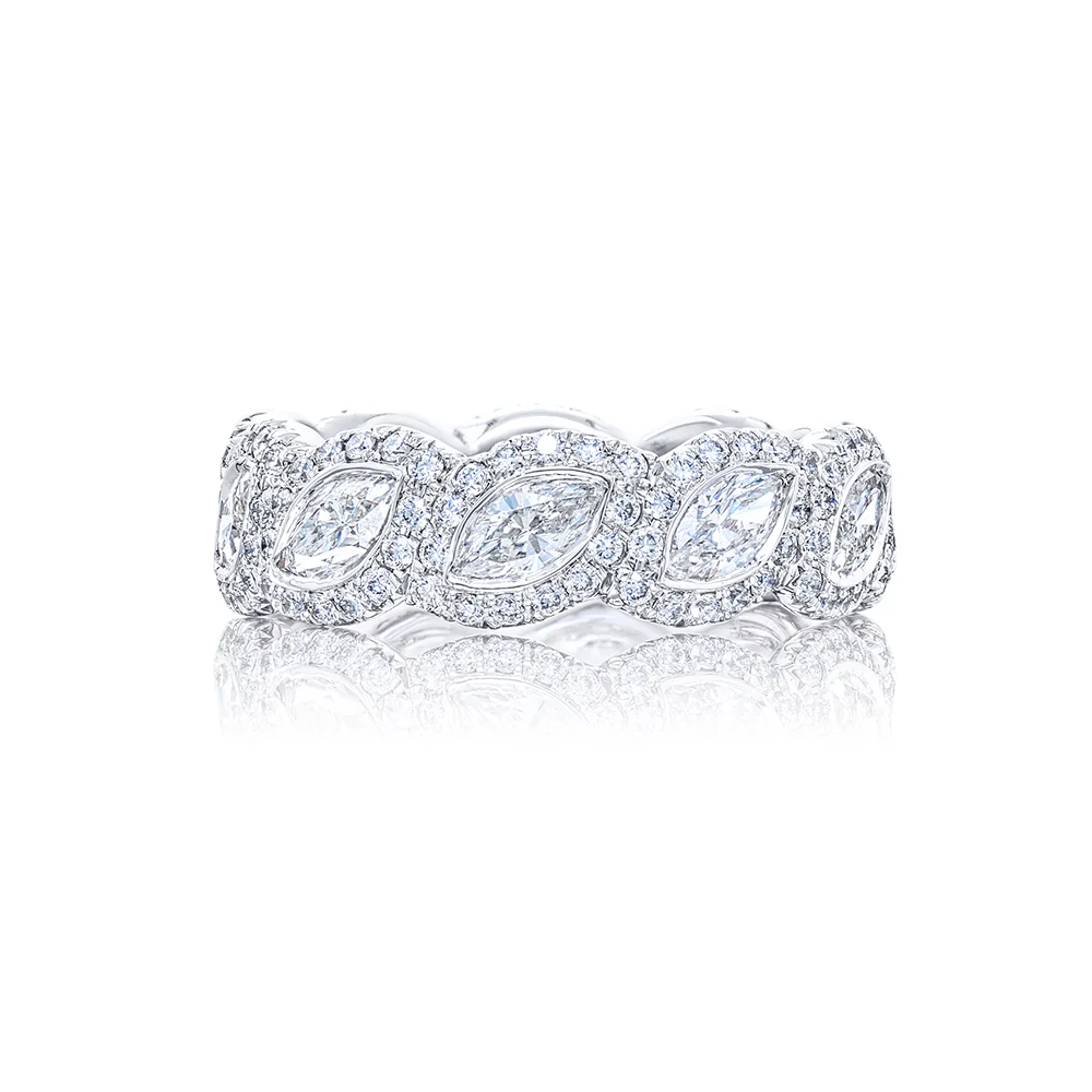 JB Star Angled Marquise Diamond Eternity Band in Platinum