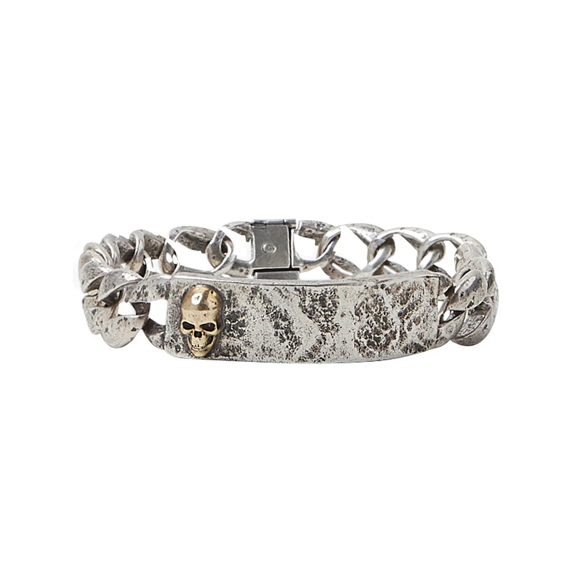 John Varvatos Skull Sterling Silver ID Bracelet