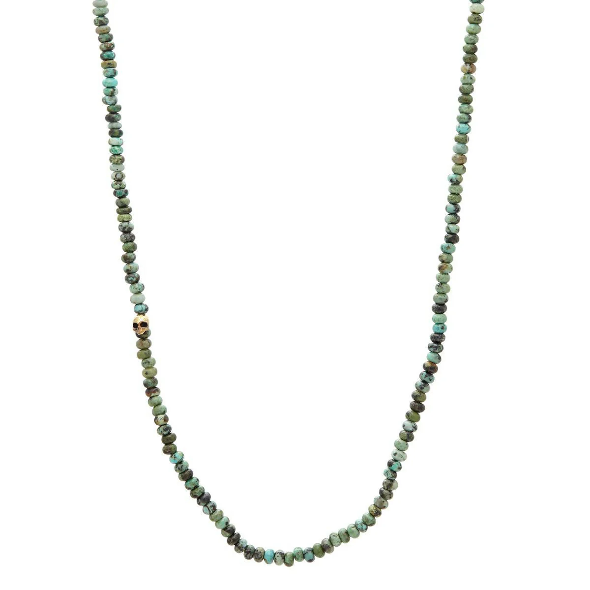 John Varvatos Skull Turquoise Beaded Necklace