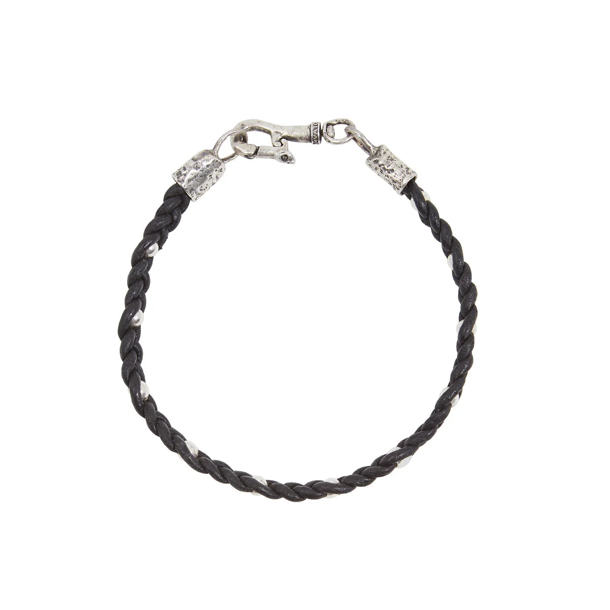John Varvatos Sterling Silver Braided Leather Bracelet