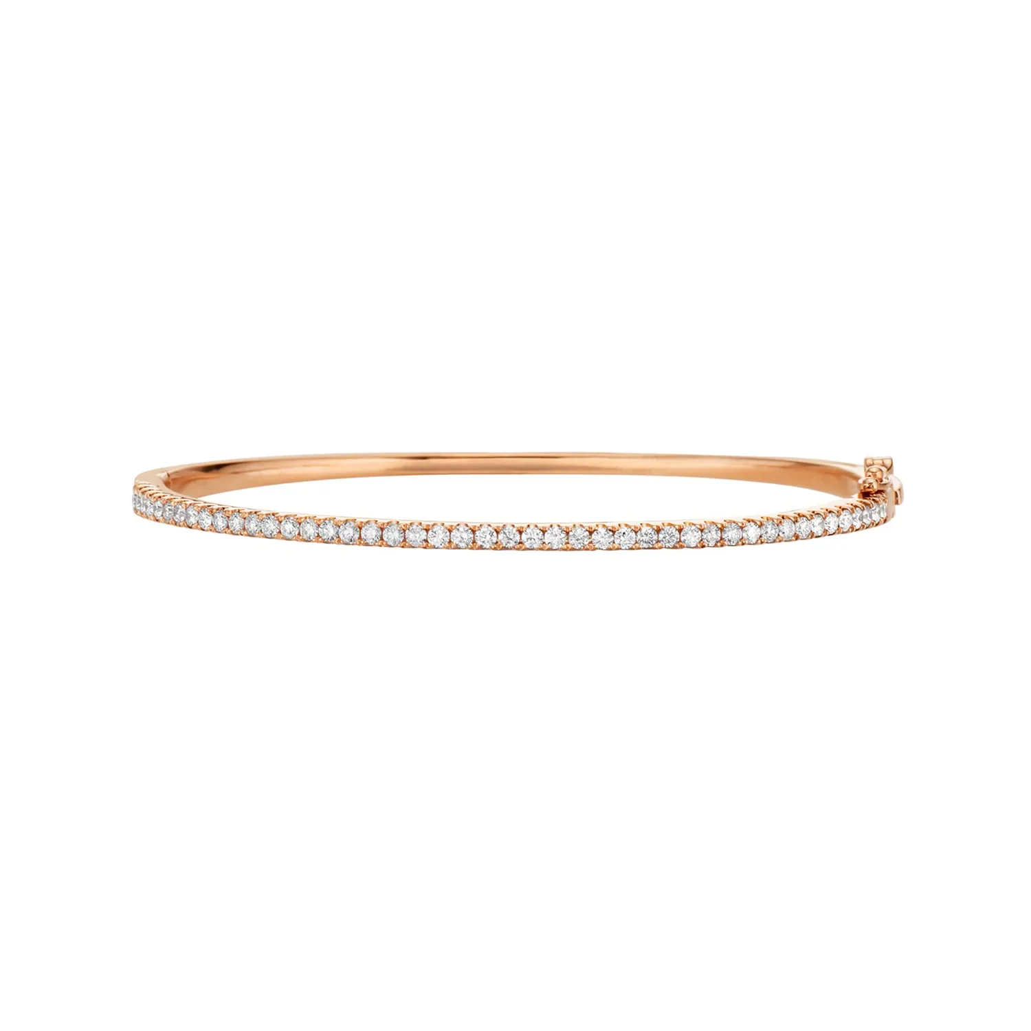 King Jewelers 0.92ct Diamond Bangle Bracelet 14K Rose Gold