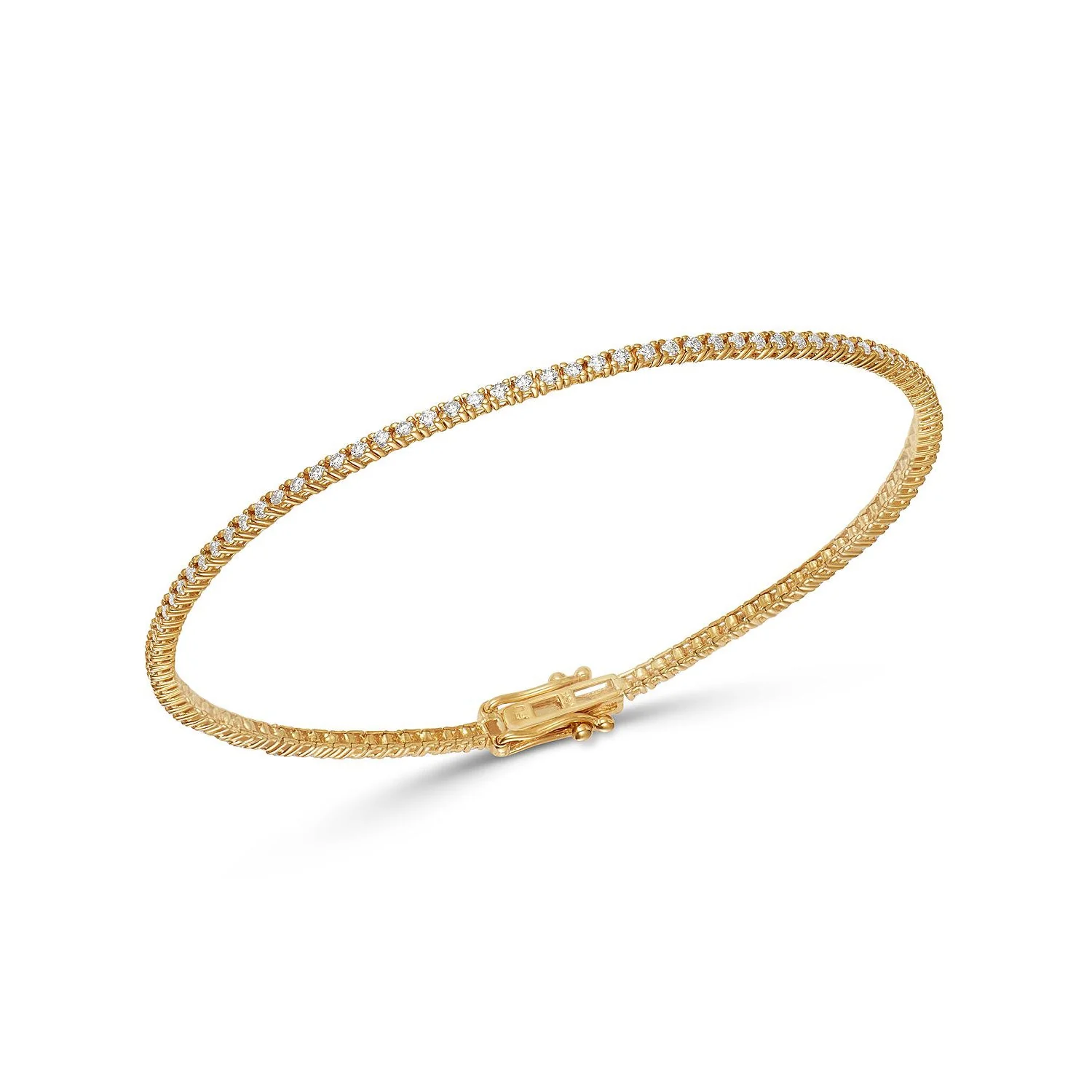 King Jewelers 1.15ct Diamond Tennis Bracelet 14K Yellow Gold