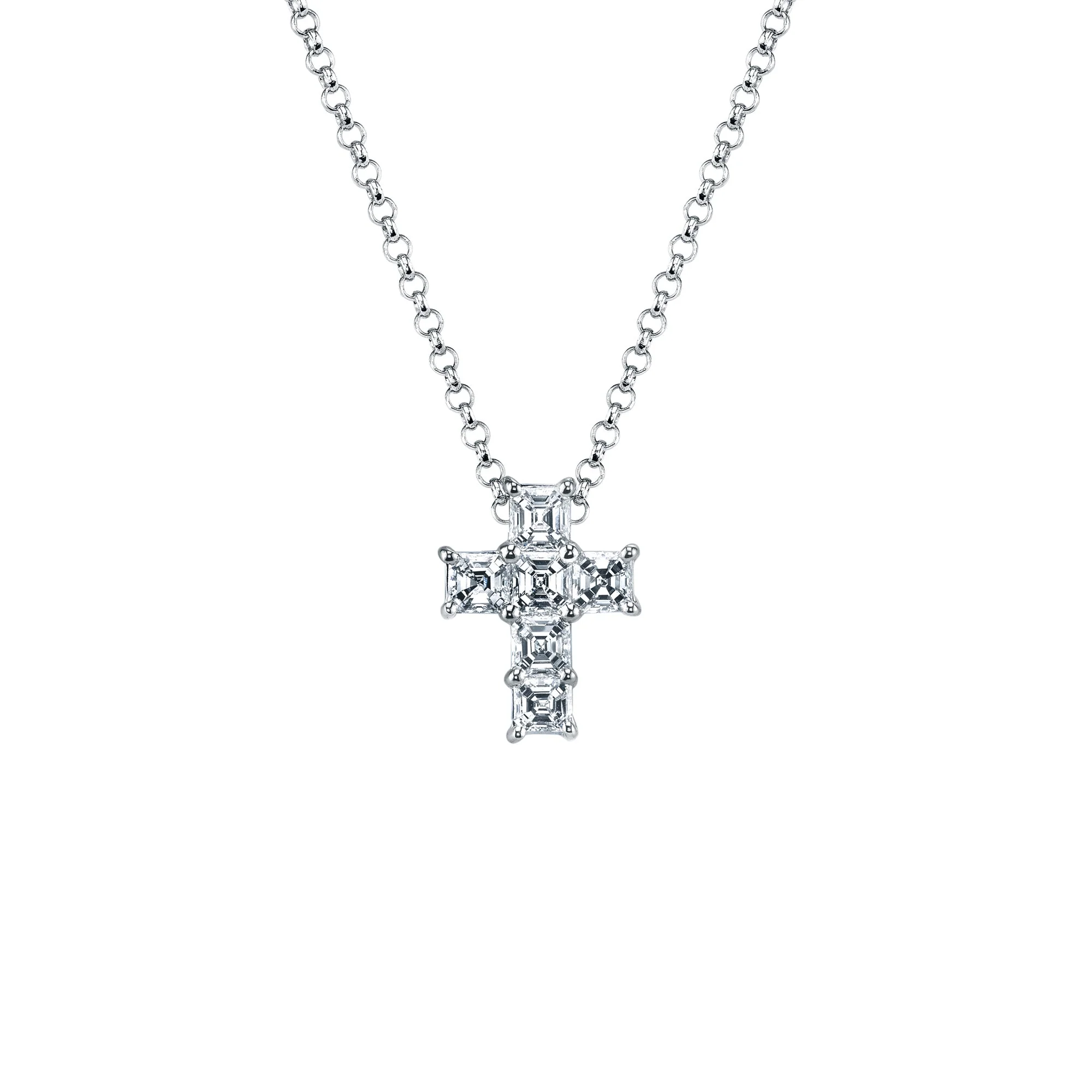 King Jewelers 1.42ct Diamond Cross Necklace 18K White Gold