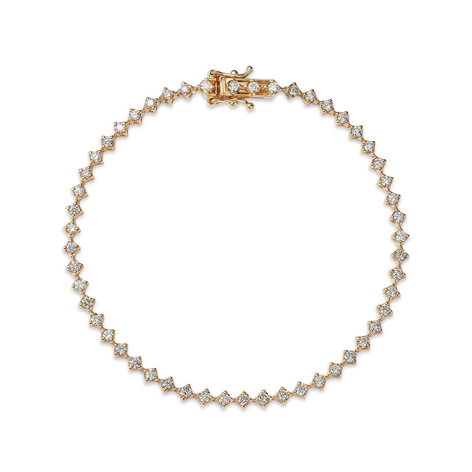 King Jewelers 1.60ct Diamond Tennis Bracelet 14K Yellow Gold