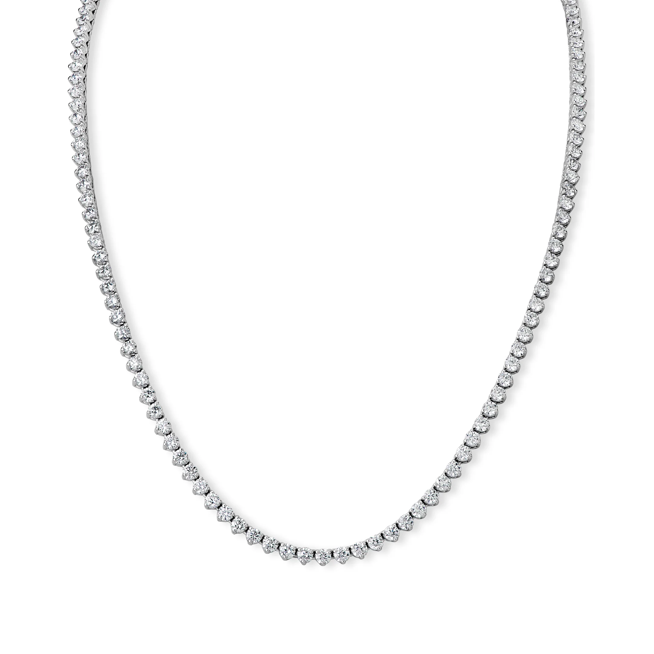 King Jewelers 14K White Gold 10.56ct Diamond Tennis Necklace
