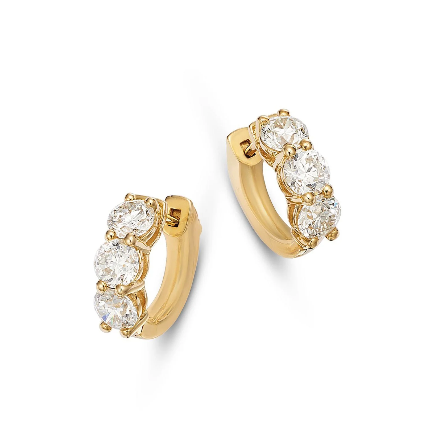 King Jewelers 14K Yellow Gold 1.86ct Diamond Hoop Earrings