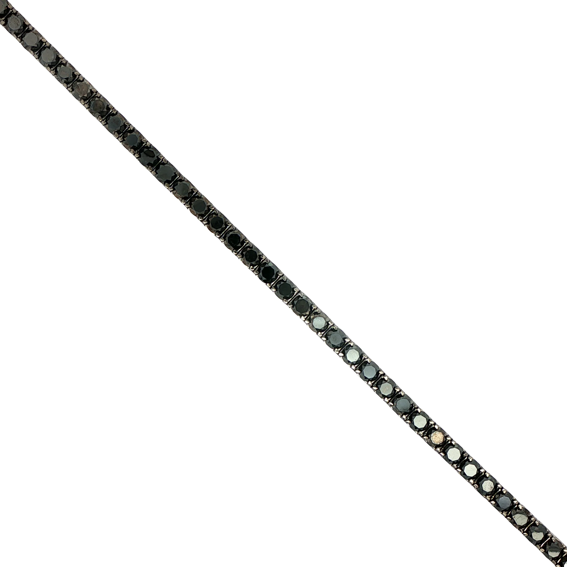 King Jewelers 15.76ct Black Diamond Tennis Bracelet 14K White Gold - Image 2