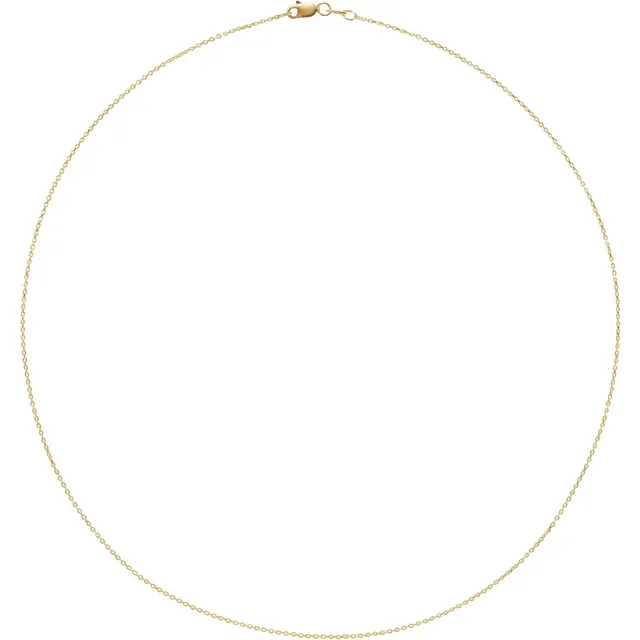 King Jewelers 18" 1mm Diamond Cut Cable Chain 18K Yellow Gold