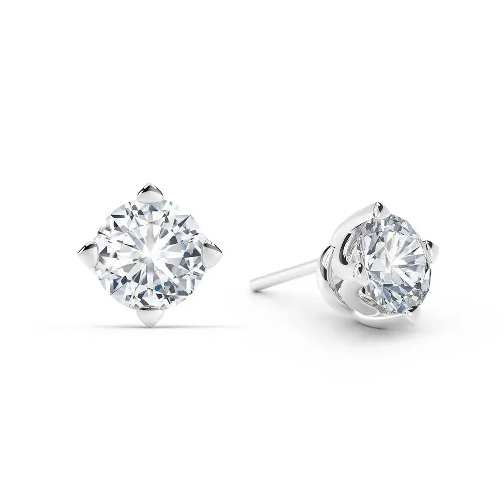 King Jewelers 18K White Gold GIA Certified 3.60ct Diamond Stud Earrings