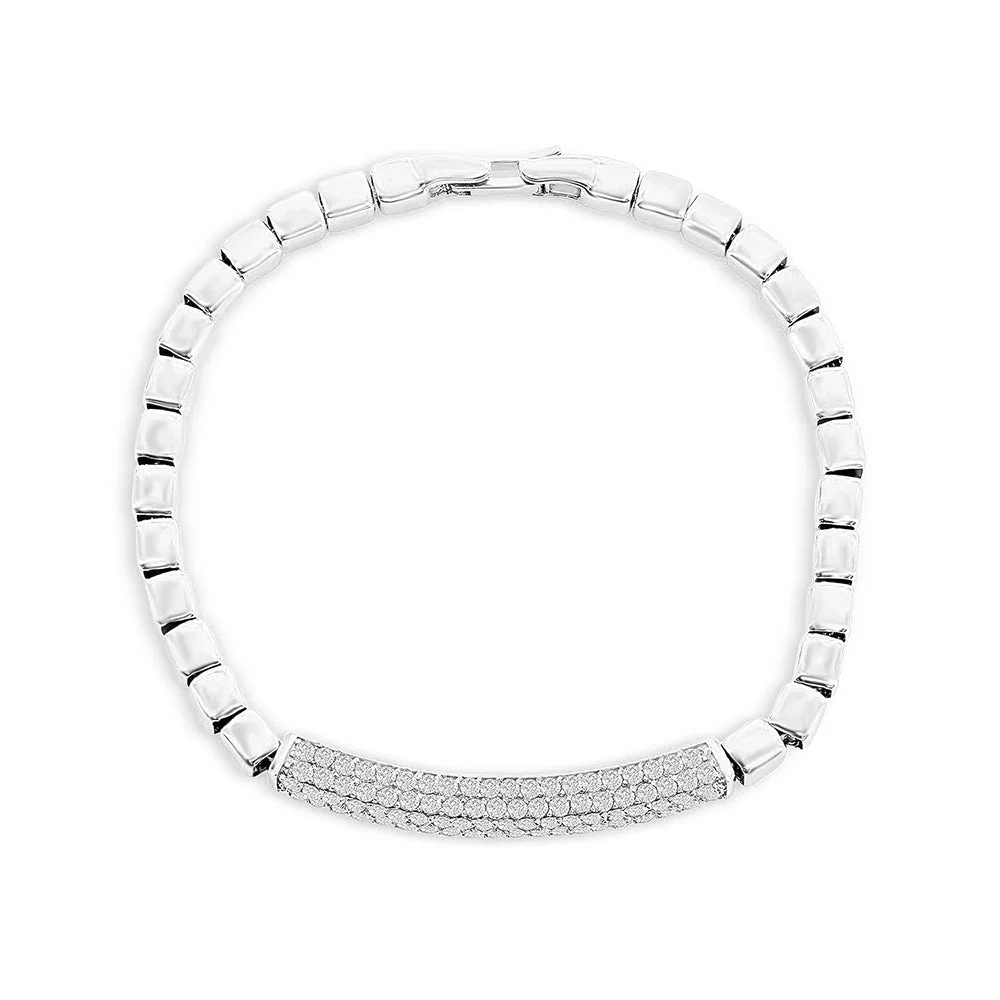 King Jewelers 2 Carat Pave Diamond Bracelet 14K White Gold