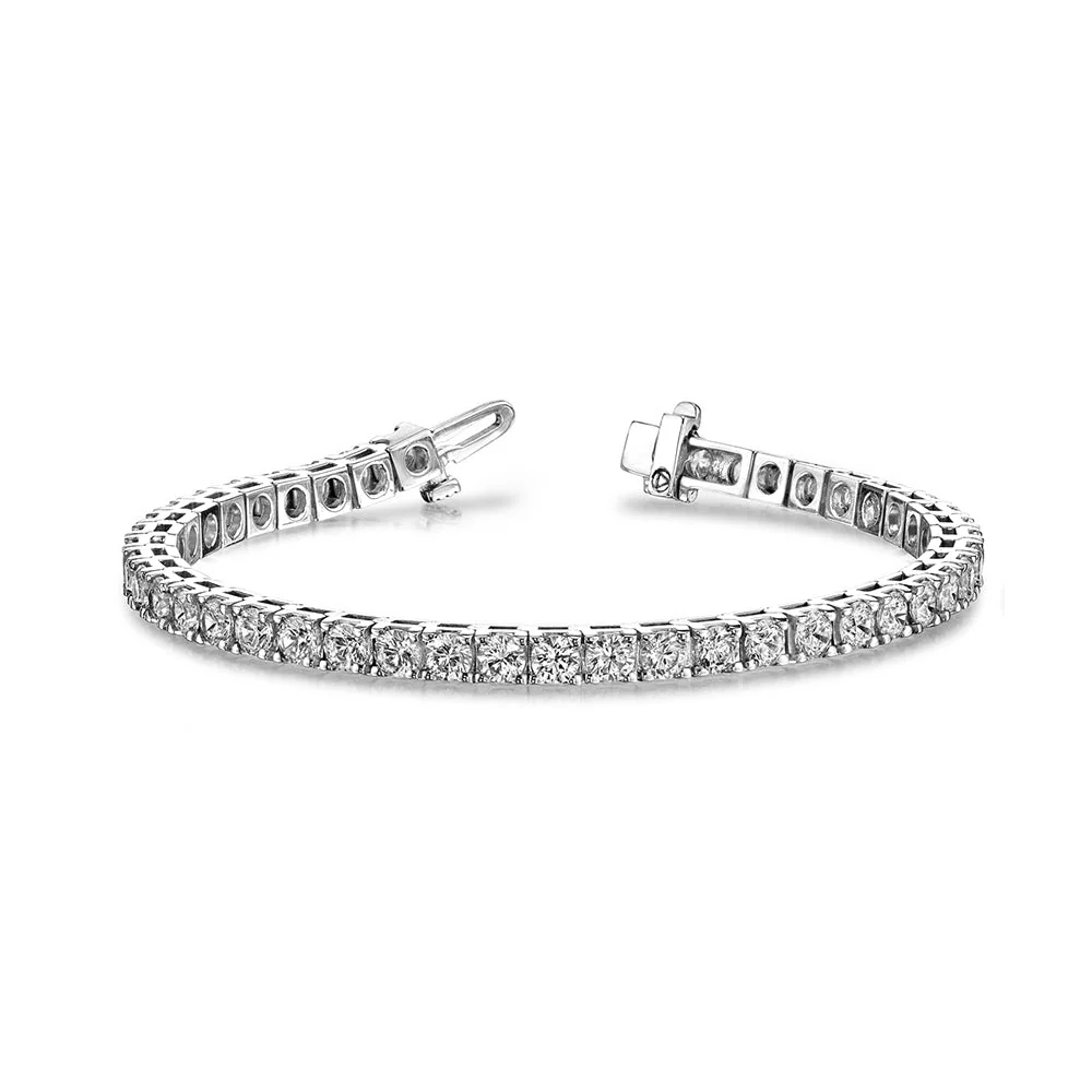 King Jewelers 3.51ct Diamond Tennis Bracelet 14K White Gold