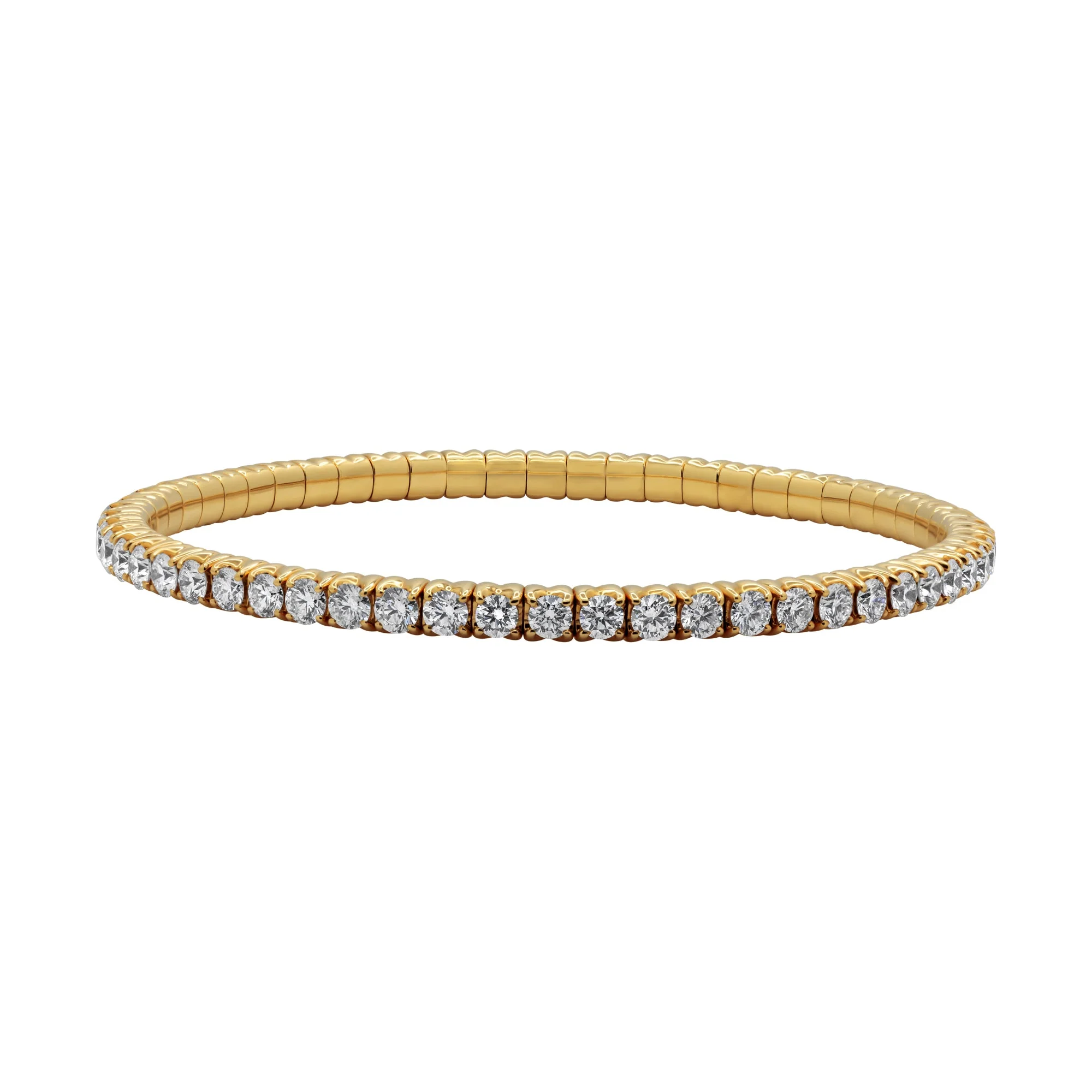 King Jewelers 3.55ct Diamond Bangle Bracelet 18K Yellow Gold