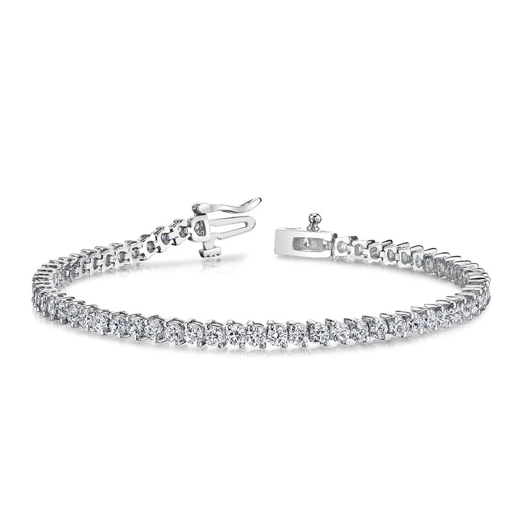 King Jewelers 5.12ct Diamond Tennis Bracelet 14K White Gold