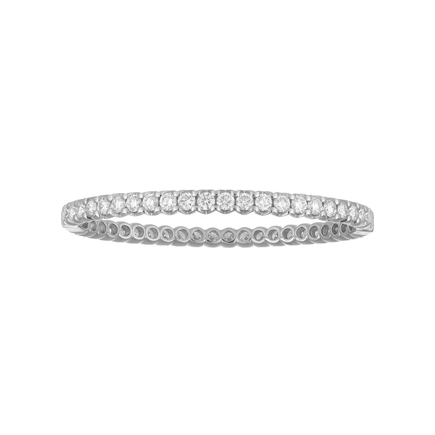 King Jewelers 8 Carat Diamond Bangle Bracelet 18K White Gold