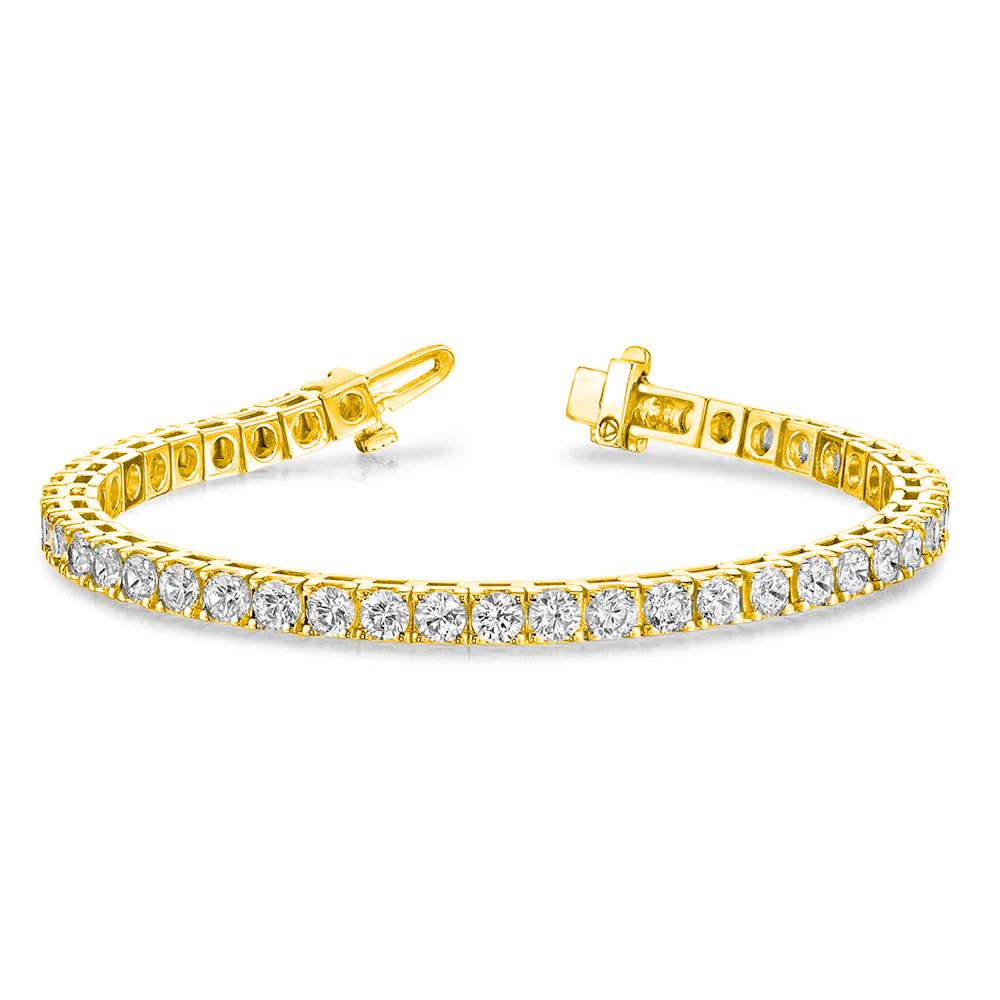King Jewelers 9.45ct Diamond Tennis Bracelet 14K Yellow Gold