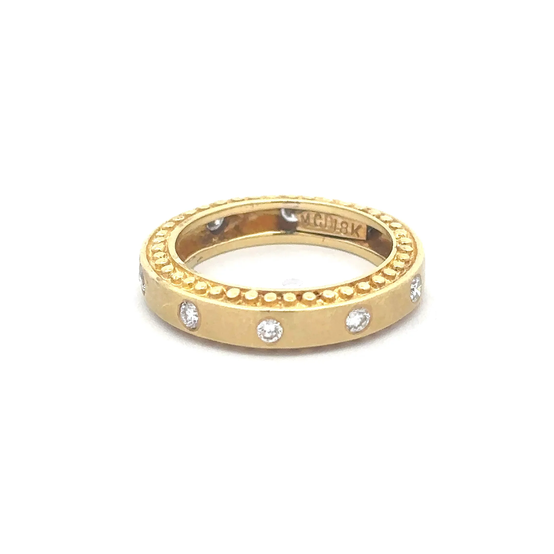 King Jewelers Diamond Band Ring 18K Yellow Gold
