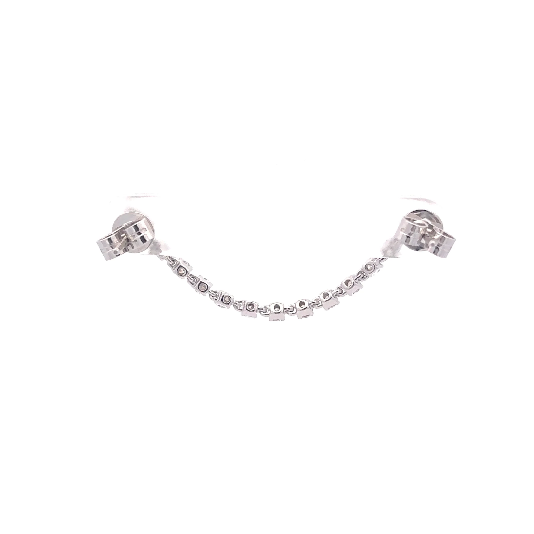 King Jewelers Diamond Chain Earring for Double Piercing - Image 3
