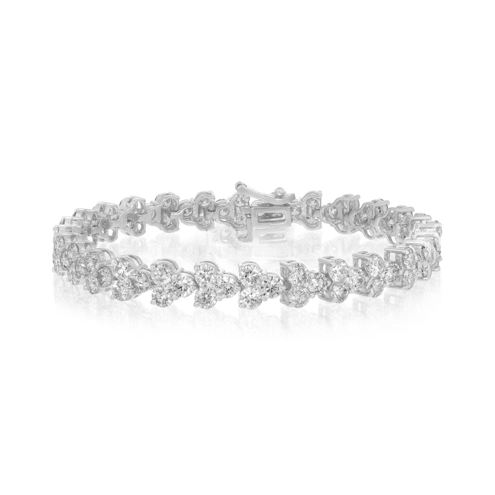 King Jewelers Diamond Trio Bracelet 14K White Gold